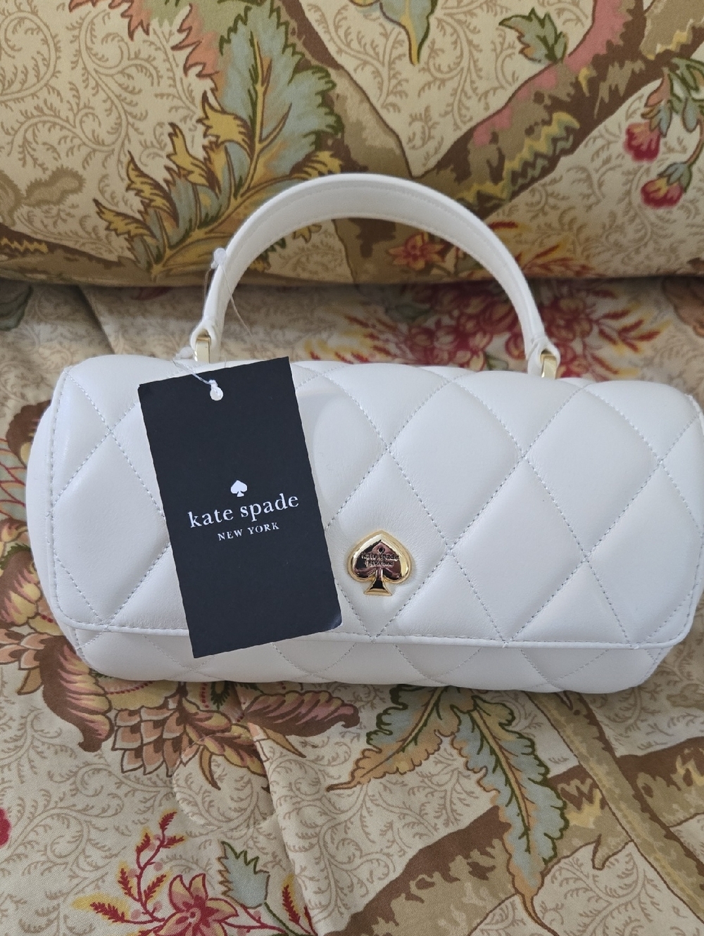 Kate Spade Quilted Leather Purse Maringue/Off White Heart to Heart Purse NWT - Picture 3 of 3